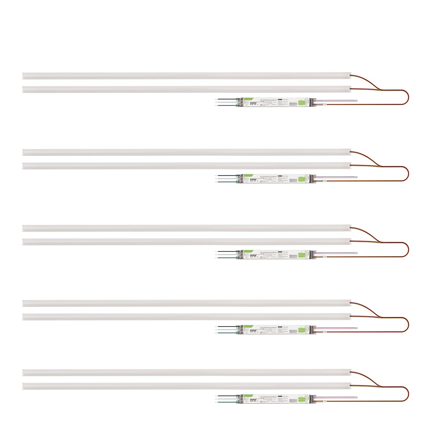 4FT LED Magnetic Retrofit Kit 60W 50W 36W 25W 18W Watt Tunable 3000K/4000K/5000K 3CCT 120-277V Dimmable Linear Strip, T8 T10 T12 Fluorescent Replacement, 5 Pack