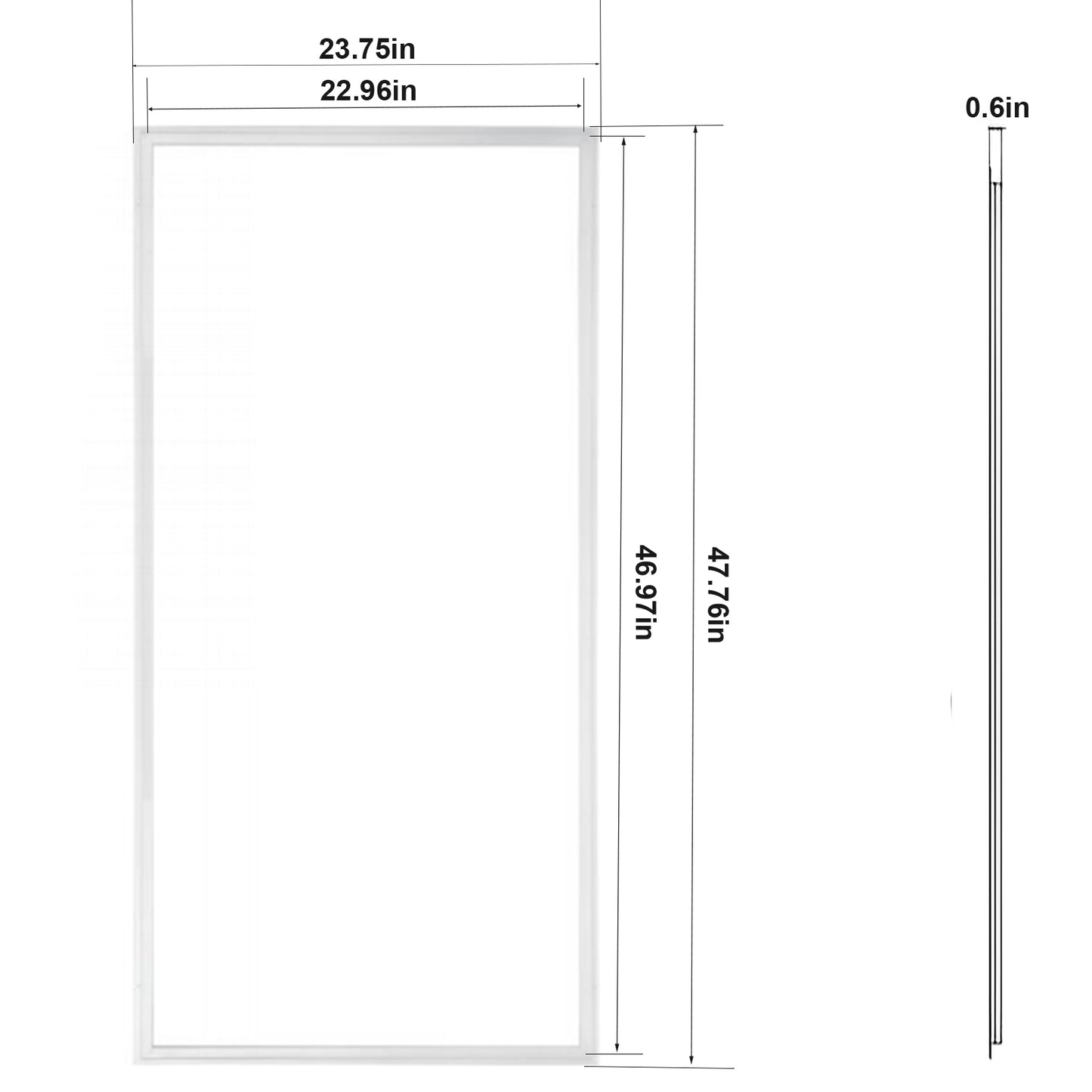 2x4 LED Panel Light, Edge-Lit Frame, 5CCT 3000K–6500K, Wattage Selectable 40W/50W/60W, 6 Pack