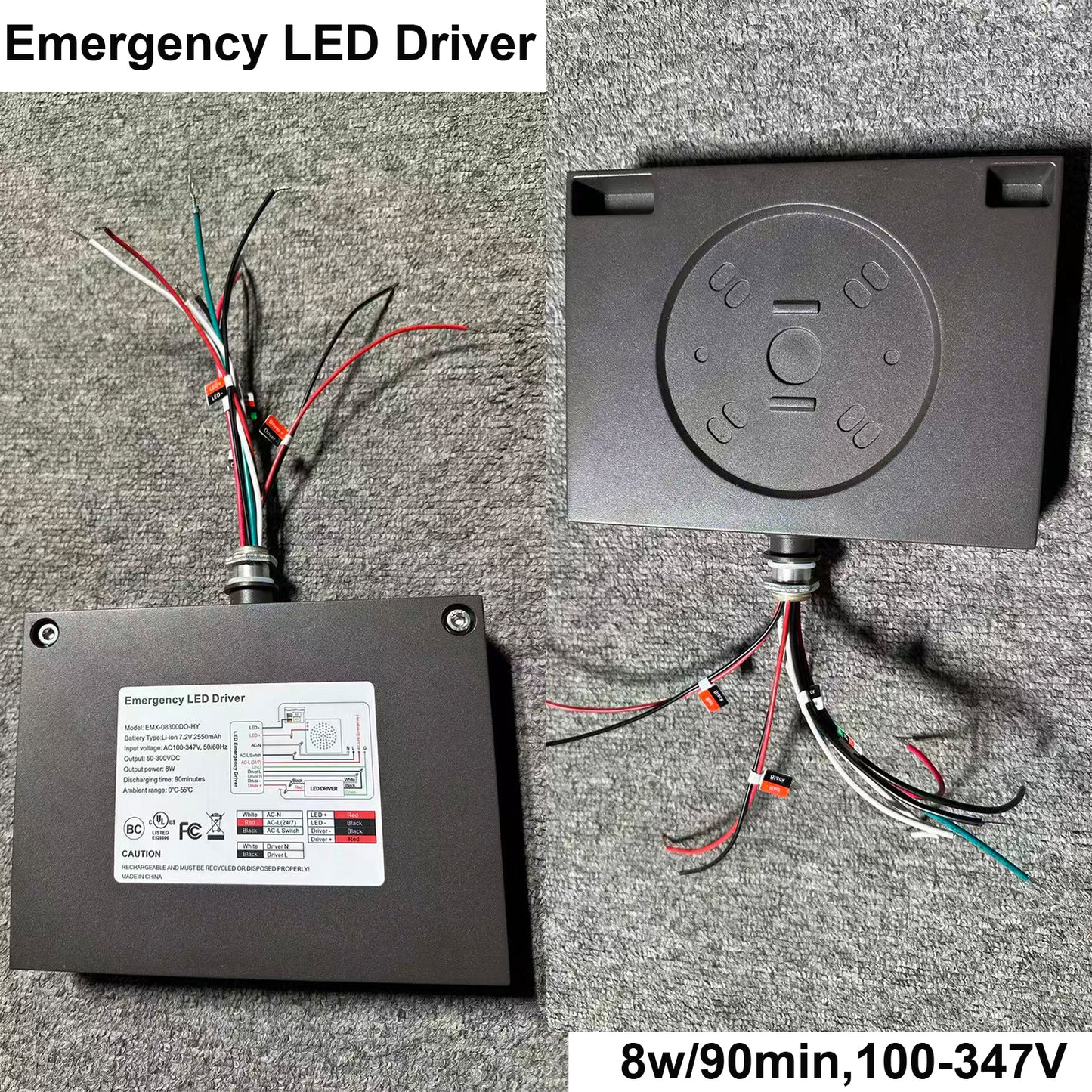 LED Canopy Light with Emergency Battery Backup – 63W/45W/30W Selectable, 4000K/5000K, 9400 Lumens, 120-277V, UL DLC, IP65 Commercial Gas Station & Parking Garage Lighting