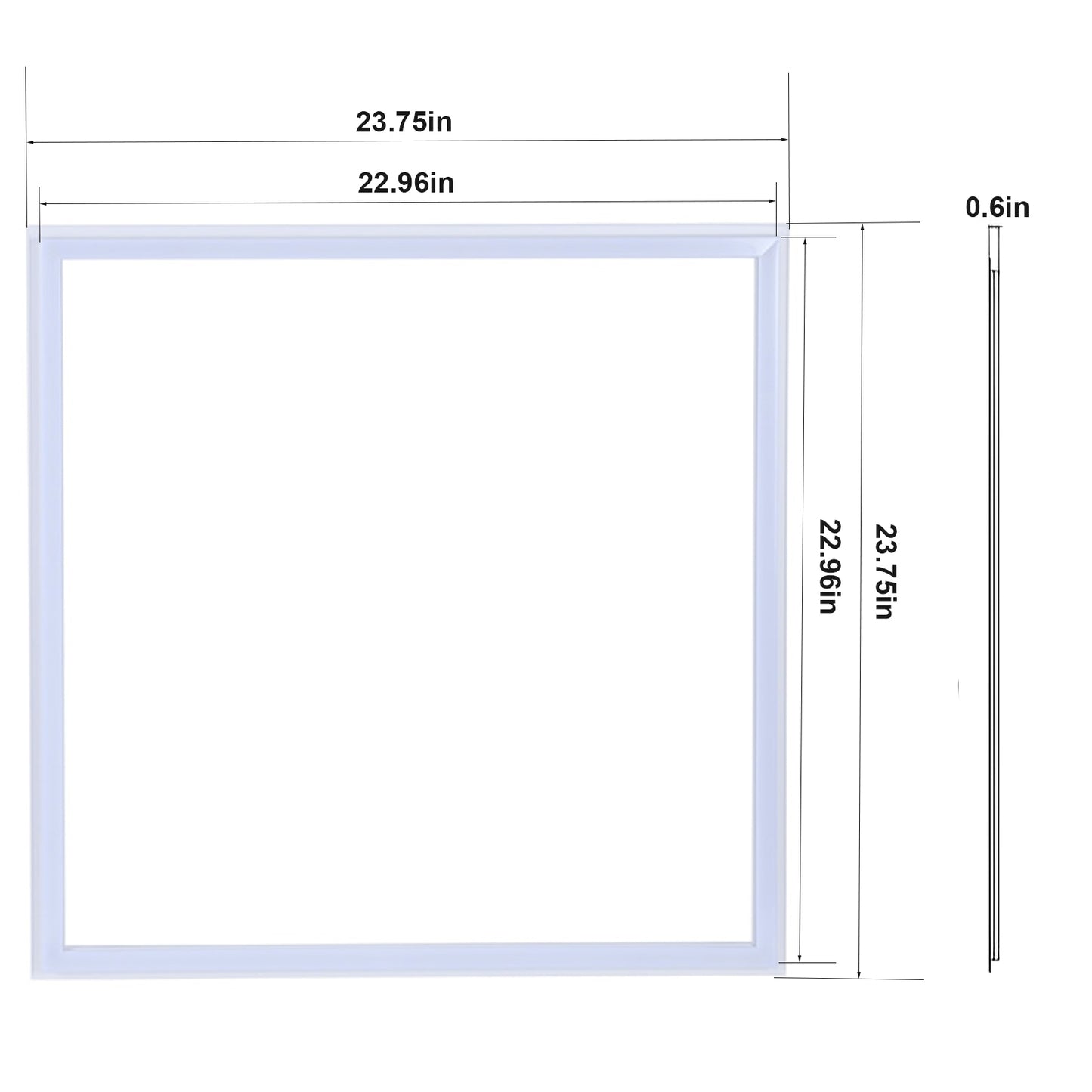 2x2 LED Frame Panel Light, Edge-Lit Flat Panel, 5CCT 3000K–6500K, Wattage Selectable 20W/30W/40W, 0-10V Dimmable, 100-277V Commercial Drop Ceiling Light for Office, School, Hospital, 6 Pack
