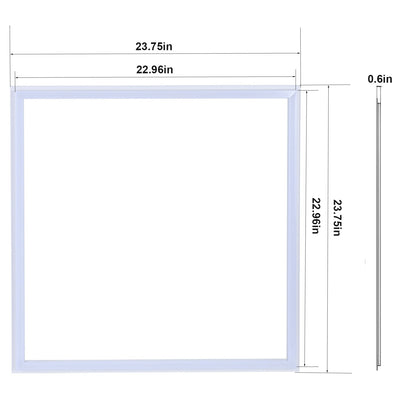 2x2 LED Frame Panel Light, Edge-Lit Flat Panel, 5CCT 3000K–6500K, Wattage Selectable 20W/30W/40W, 0-10V Dimmable, 100-277V Commercial Drop Ceiling Light for Office, School, Hospital, 6 Pack