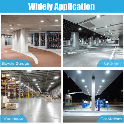 LED Canopy Light Fixture Watt Tunable 90W 120W 150W 4500K/5000K/5700K AC100-277V Waterproof IP65 Gas Station Lights for Indoor and Outdoor UL DLC Listed