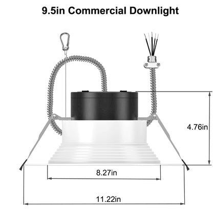 Commercial LED Downlight 6inch 8inch 9.5inch 13W-40W Power & CCT Tunable 2700K/3000K/3500K/4000K/5000K Dimmable Recessed Ceiling Lights