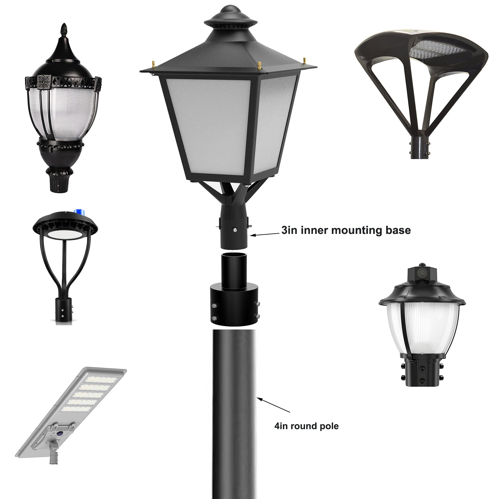 pole mount light 3"