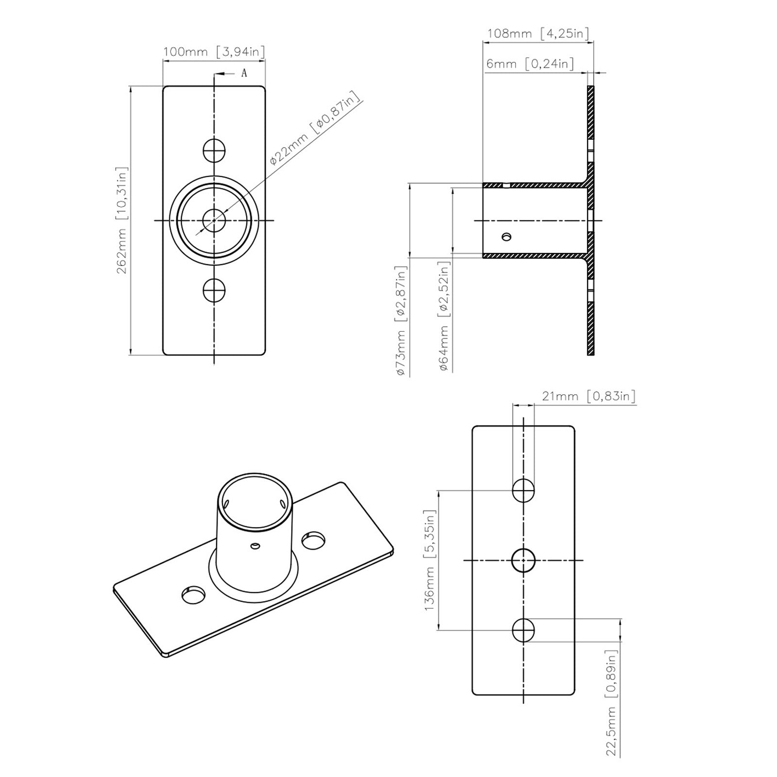 yoke mount adapter for led stadium light