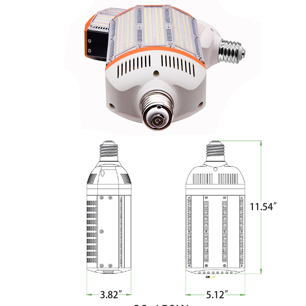 120W LED shoebox corn light bulb 18000 lumens for HID replacement