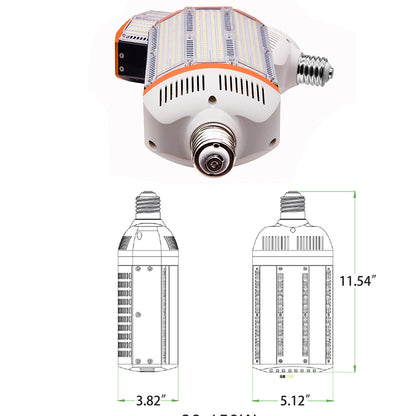 120W LED shoebox corn light bulb 18000 lumens for HID replacement