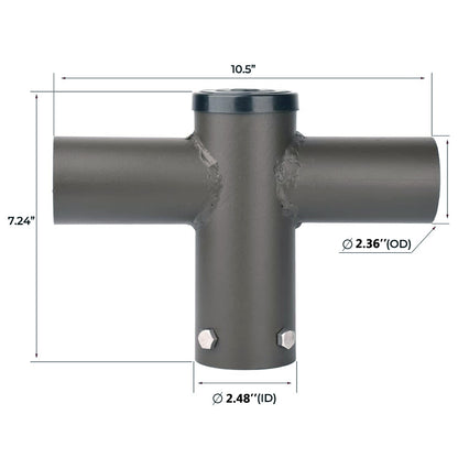 180 Degree Dual Tenon Adapter for Commercial LED Area Lighting