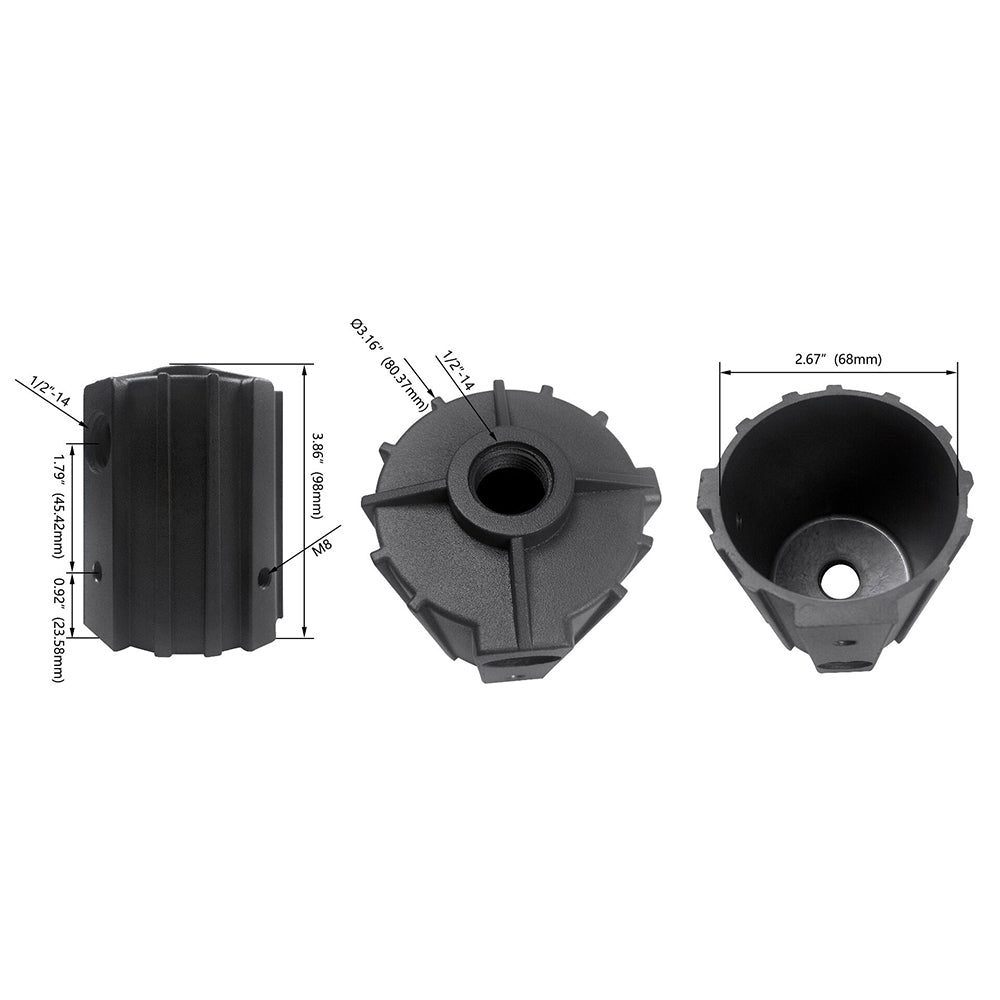 2-3/8 to 1/2 NPT Adapter for Commercial LED Flood Lights