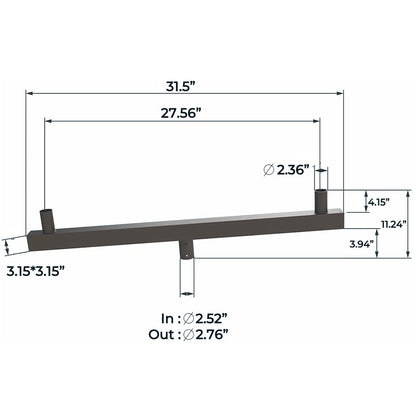 2-Light Low Profile Bullhorn Tenon Adapter for Commercial LED Lights