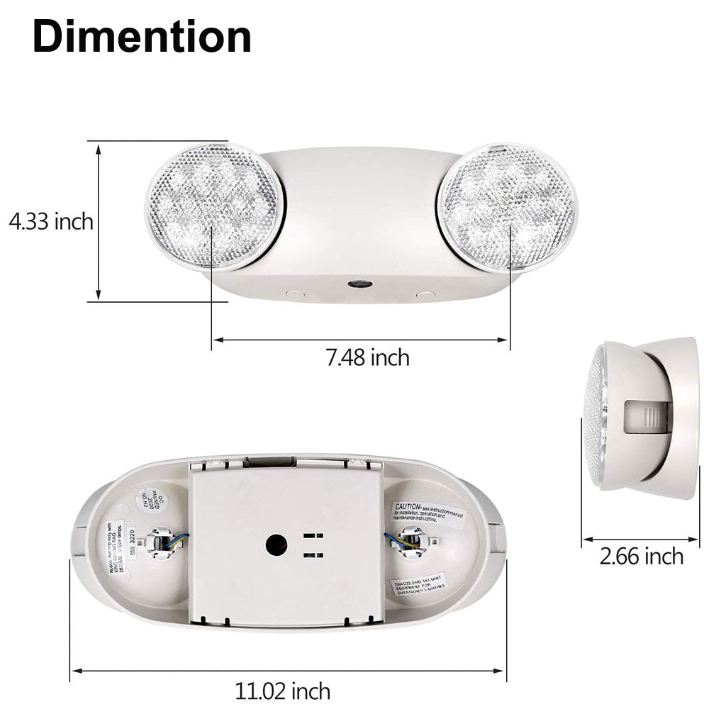 12W EM90 Led Emergency Wall Pack Light with Battery Backup