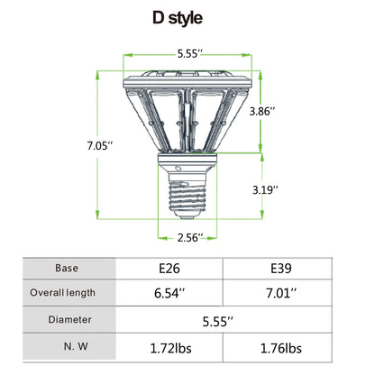 40W LED corn light bulb 5600 lumens for garden and pole light retrofits
