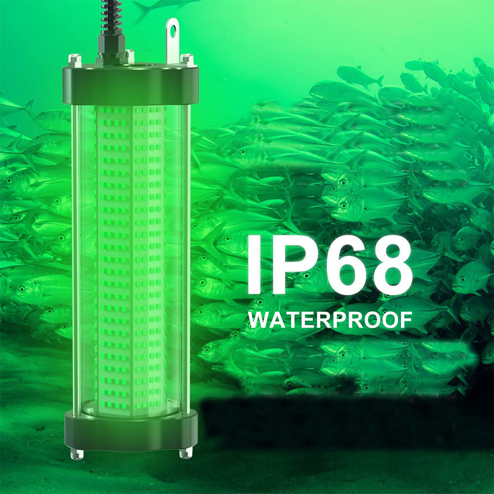Underwater Fishing Light, 110V & 12V Super Bright Green LED Submersible  Light Attractants for Docks, Boats or Kayaks, IP68 Rated for Fresh & Salt