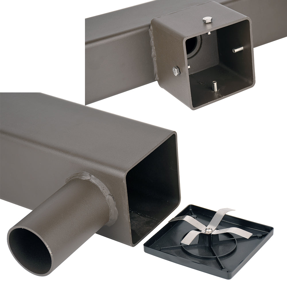 4 Inch Square Pole Bullhorn Adapter for Two LED Parking Lot Lights