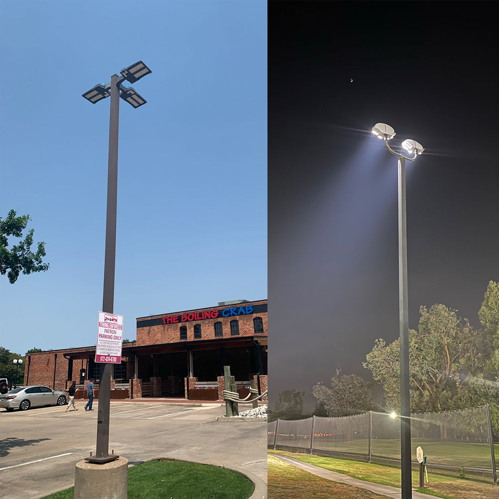 Poles And Holes12ft Stainless Steel Street Light Pole - Ip65 Outdoor Park  Lighting