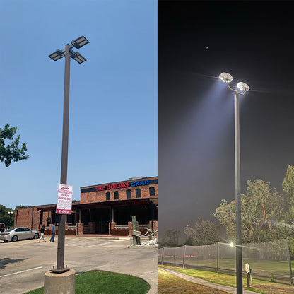 4in 10ft 15ft 20ft 25ft & 5in 30ft Square Steel Light Pole, Heavy Duty Steel Lamp Poles For Outdoor LED Parking Lot Light, All Accessories Included