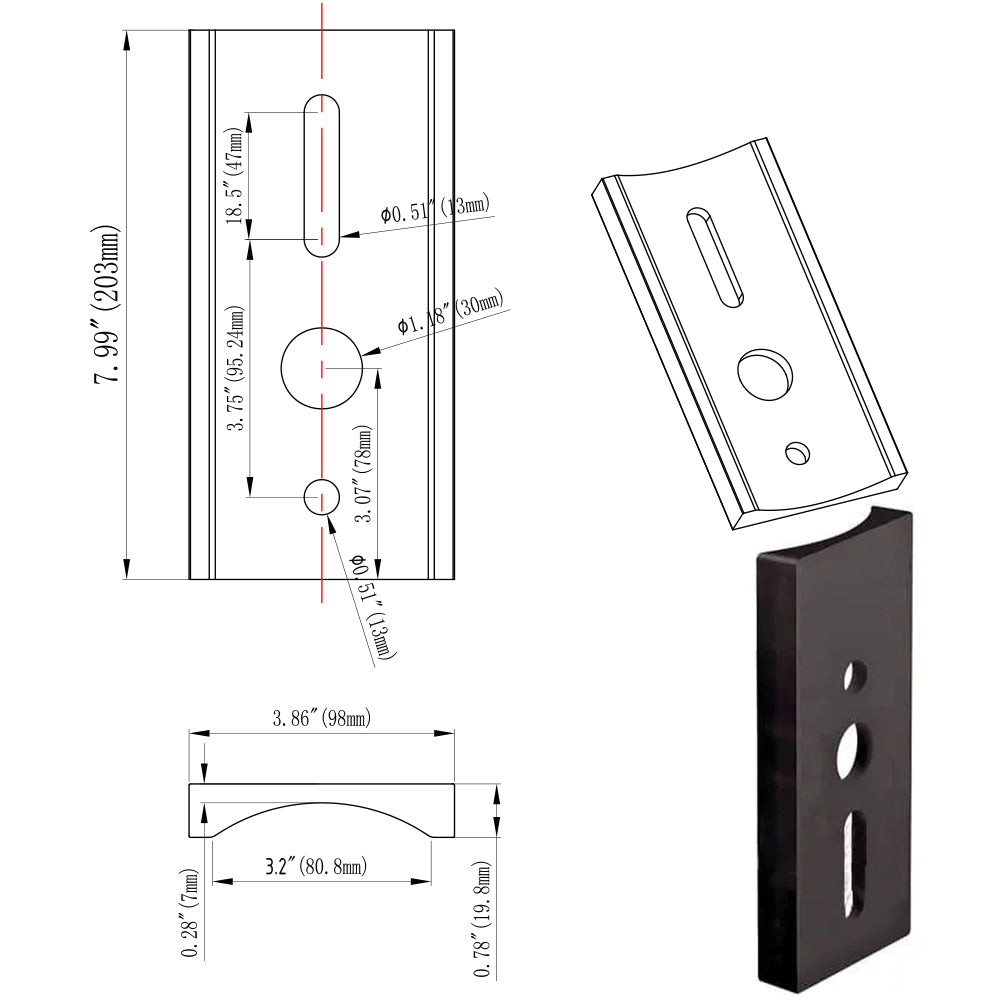 LED Shoebox Light Mounting Adapter for Round Pole Installation