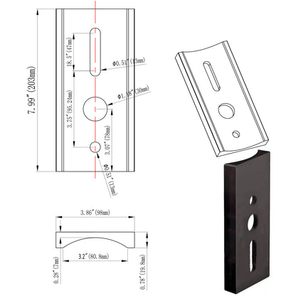 LED Shoebox Light Mounting Adapter for Round Pole Installation
