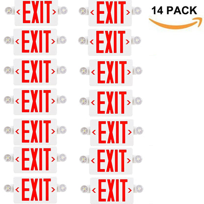 LED exit sign with emergency lights