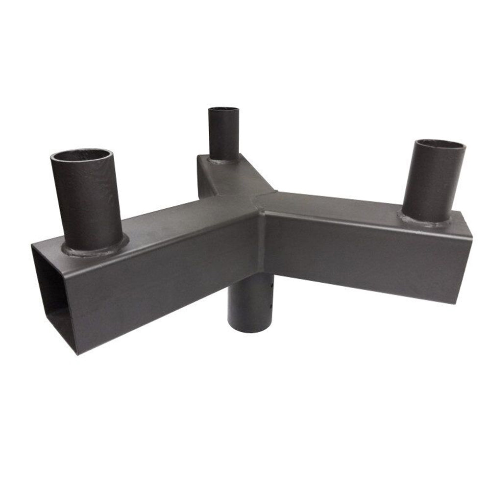 Low Profile 120 Degree Triple Bullhorn Bracket for 2-3/8 Inch Tenon