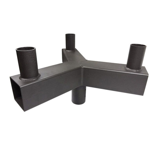Low Profile 120 Degree Triple Bullhorn Bracket for 2-3/8 Inch Tenon