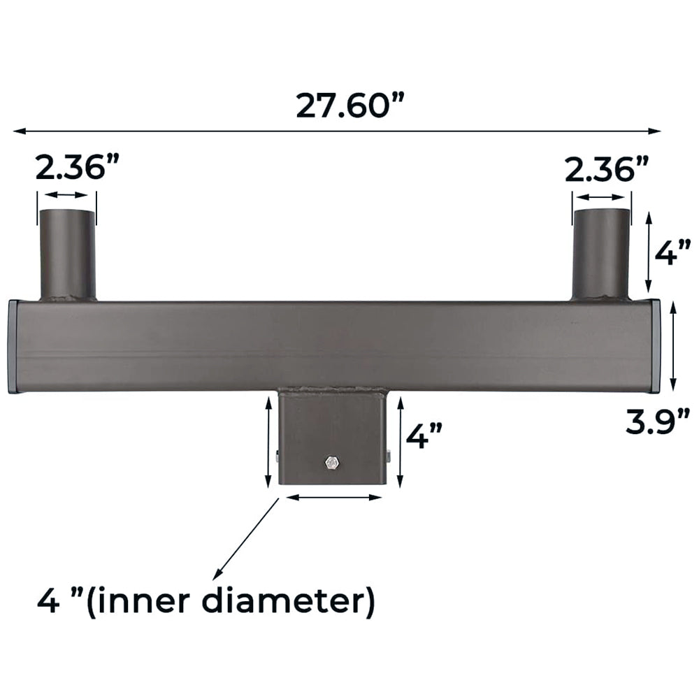 Low Profile Two Light Bracket for LED Shoebox Parking Lot Lights