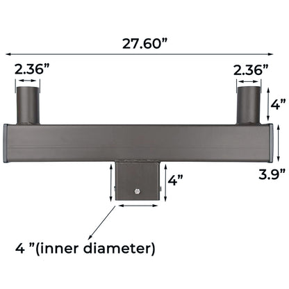 Low Profile Two Light Bracket for LED Shoebox Parking Lot Lights