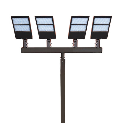Quad Bullhorn with Four Inline Arms for LED Shoebox Lights