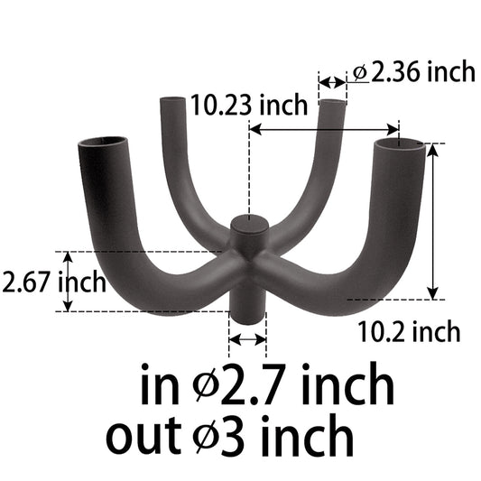 Standard Quad Bullhorn Bracket for Four LED Parking Lot Lights