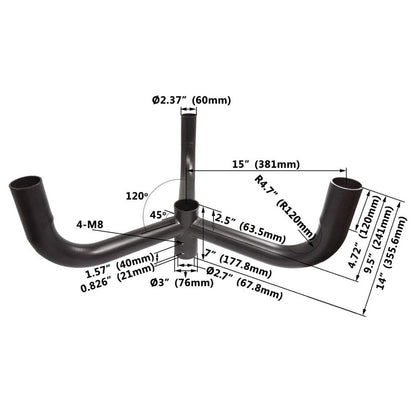 Triple Bullhorn Bracket for Three LED Parking Lot Lights