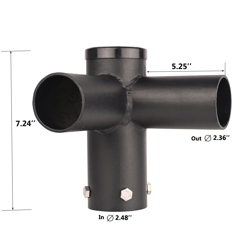 Twin Horizontal Tenon Adapter for 2-3/8 Inch Pole Top Tenon