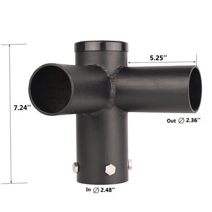 Twin Horizontal Tenon Adapter for 2-3/8 Inch Pole Top Tenon