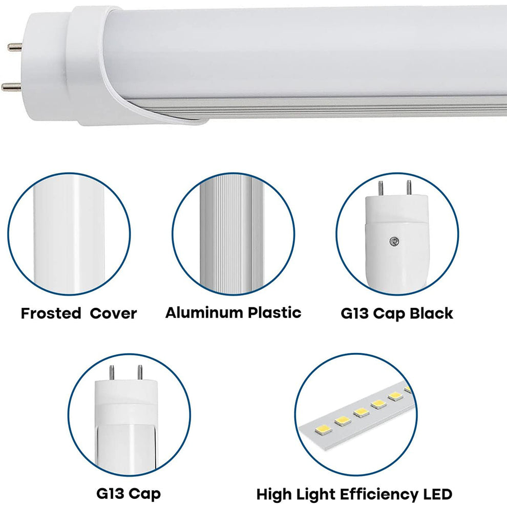 T8 LED Tuble Light Type A+B 4FT 10W/12W/15W/18W/24W 5CCT Plug & Play ...